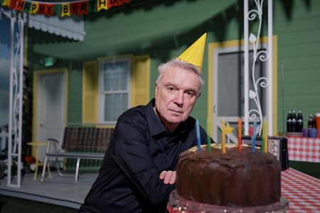 David Byrne on the set of Theater of the Mind
