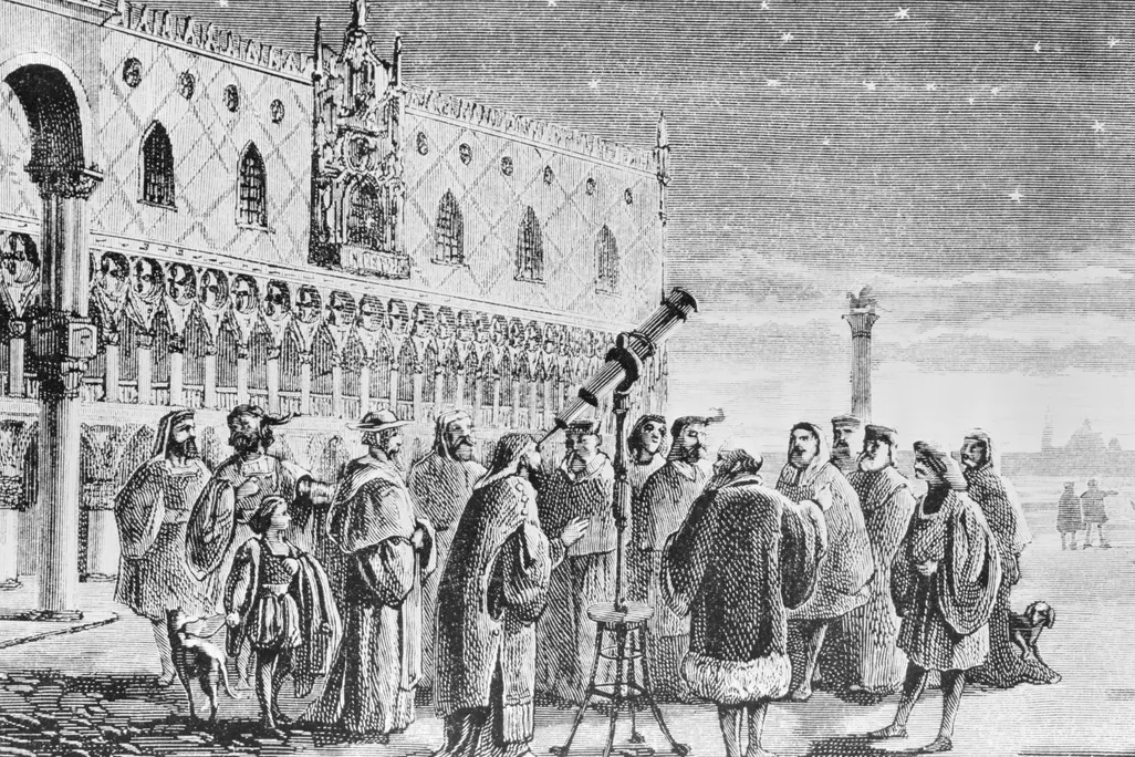 Galileo Demonstrating Telescope