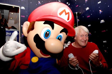 Charles Martinet, who has voiced Nintendo&#39;s Mario character since the 1990s, at a game launch in 2007