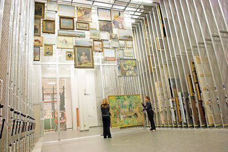Hirshhorn Museum and Sculpture Garden, Smithsonian Institution, an example of an art hanging storage