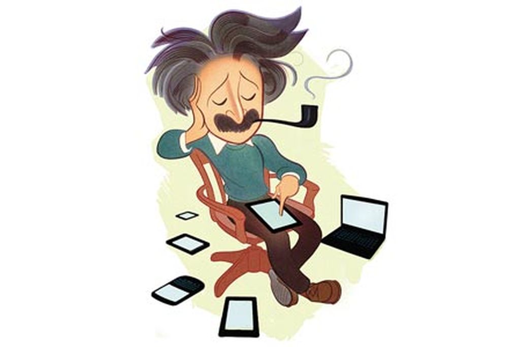 Einstein using an iPad