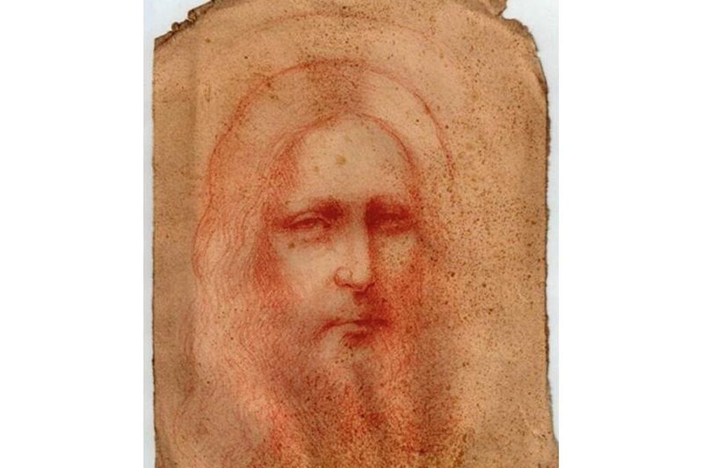 Red chalk drawing of Jesus, potentially attributed to da Vinci