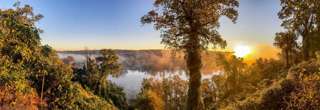At a scenic overlook along the Virginia side of the George Washington Parkway