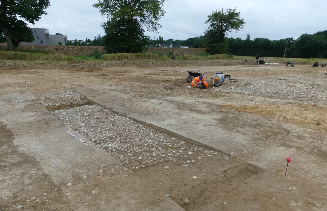 Sections of the ancient road being cleared