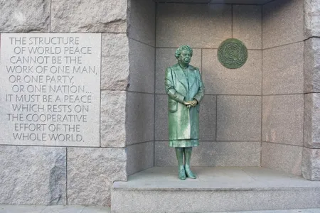 The Eleanor Roosevelt Monument in Riverside Park, New York, was dedicated at 72nd Street on October 5, 1996.