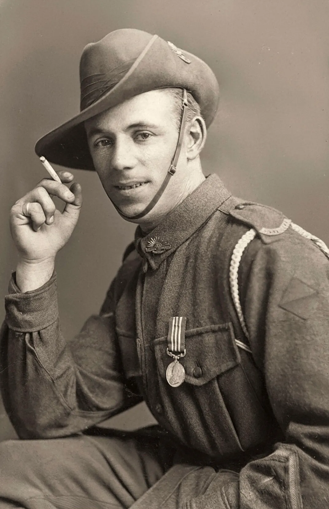 Claude Nuttall with his medal