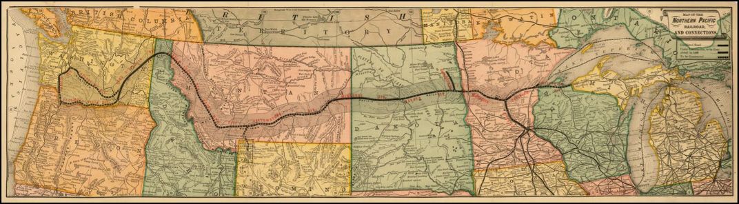 Map of the Northern Pacific Railway, circa 1879