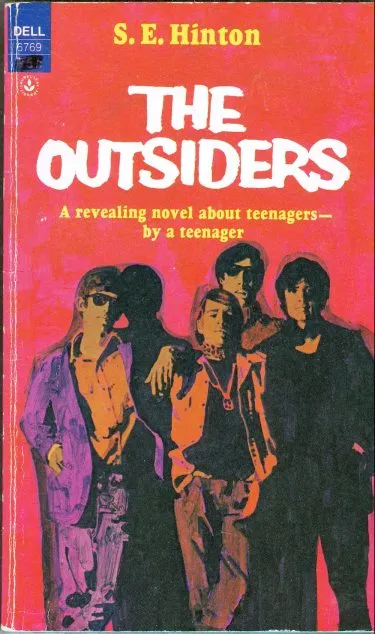 The cover for the Laurel Leaf Library paperback edition of "The Outsiders."