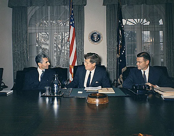 Iranian Shah Mohammad Reza with President Kennedy