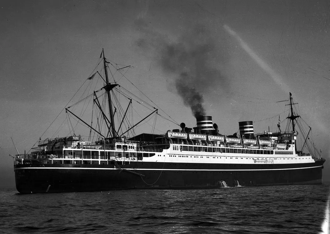 The Asama Maru arrives in Los Angeles on its maiden voyage in 1929.