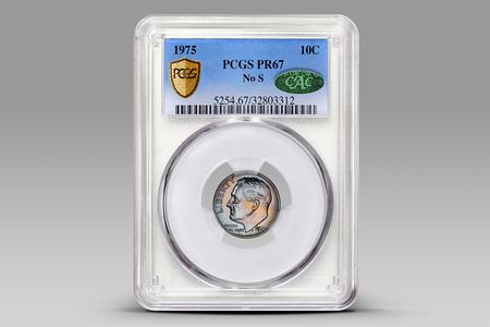 Only two 1975 "no S" proof dimes of this kind are known to exist.