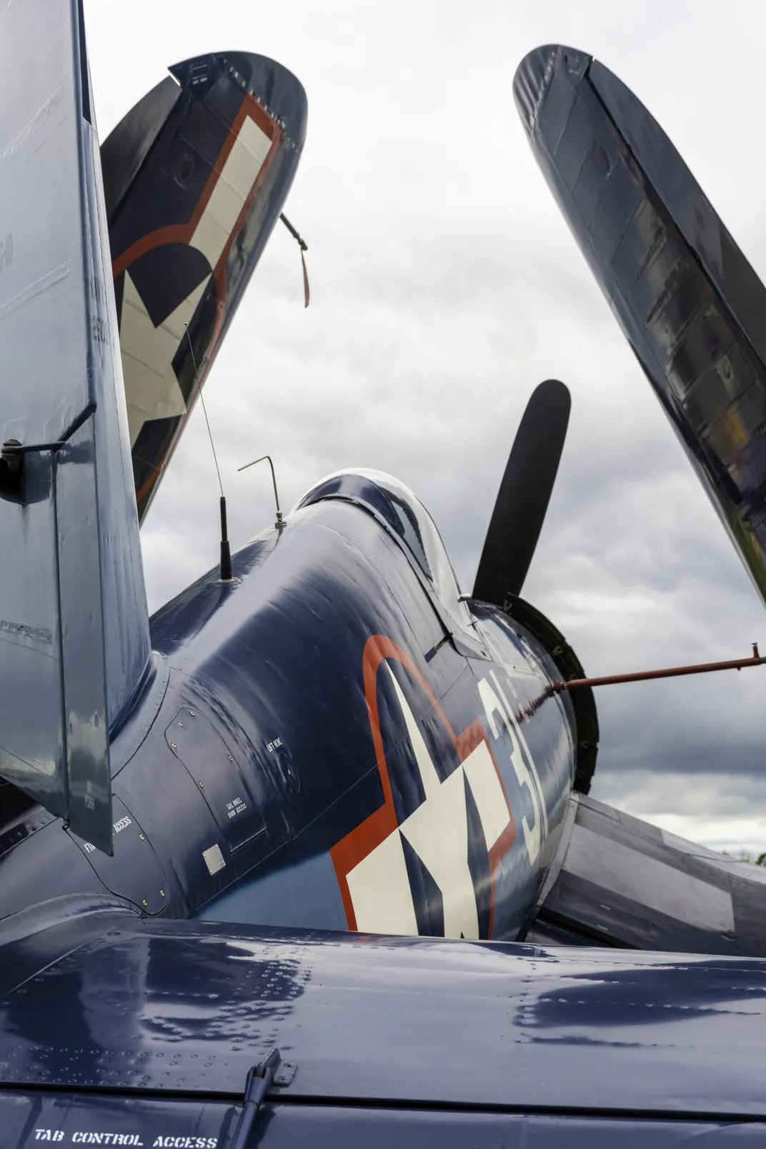 12 - This FG-1D Corsair, with its folded wings, seemingly longs to soar in the skies