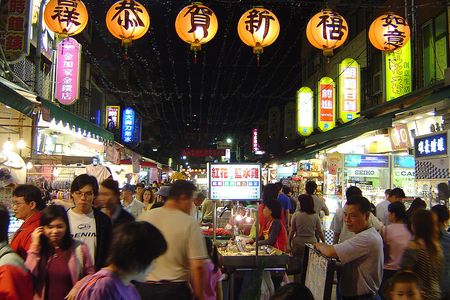 A typical night market in Taiwan.