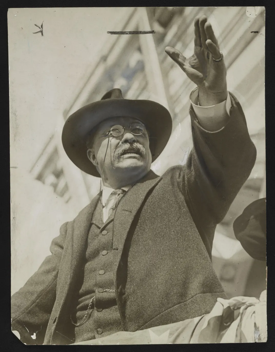 Theodore Roosevelt on the campaign trail in 1912