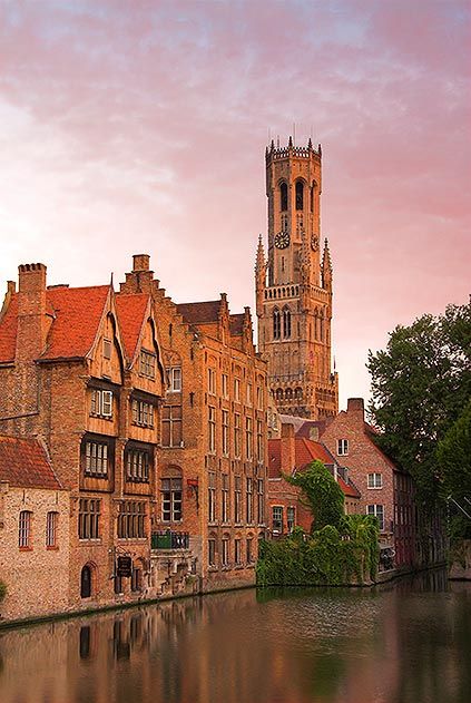 Belfort River Dijver Bruges Belgium