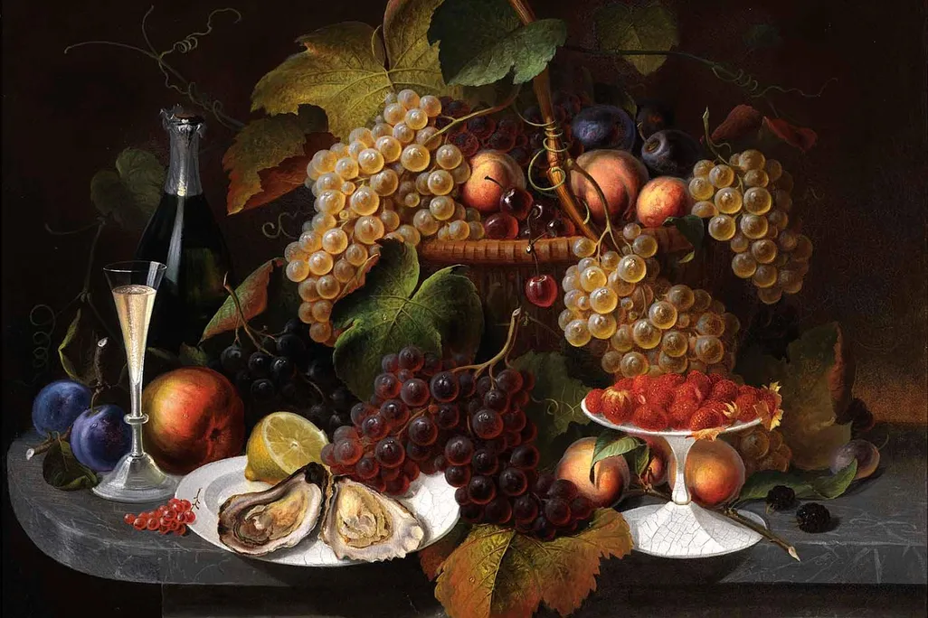 Still Life with Fruit, Oysters, and Wine