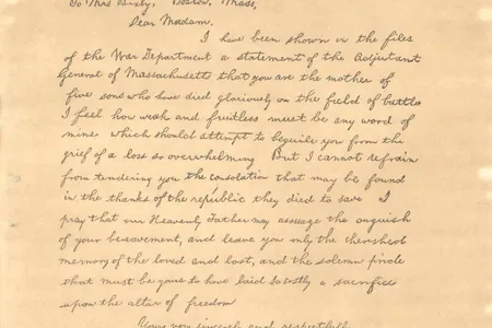 A later copy of the Bixby Letter