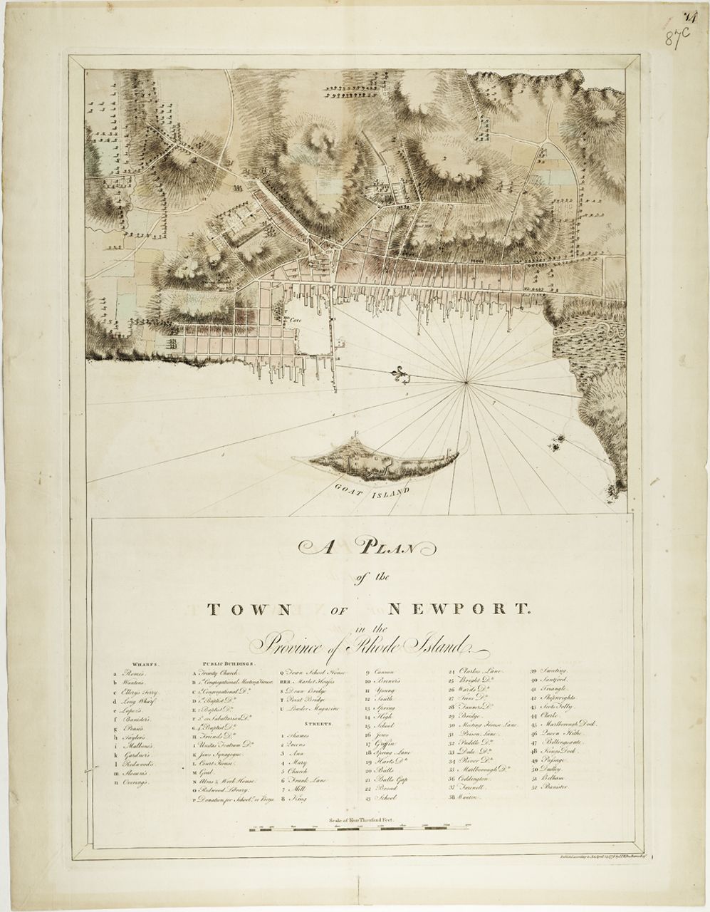 A 1776 plan of Newport, Rhode Island