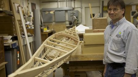 Exhibit Specialist Stoy Popovich is building a traditional Greenland Kayak for an upcoming exhibition at the National Museum of Natural History