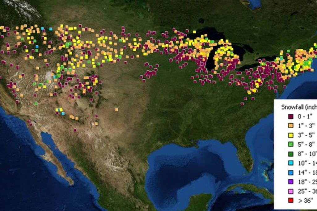 Measured snowfall from this past weekend.