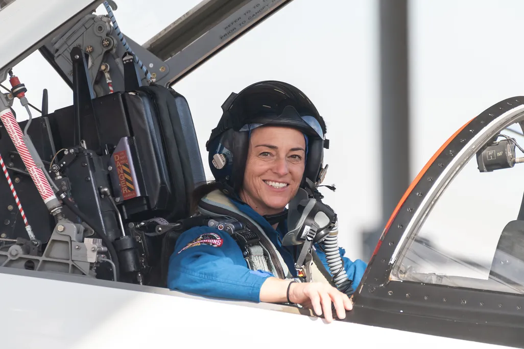 Nicole Mann in T-38 trainer jet