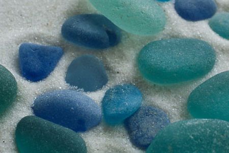 Teal sea glass