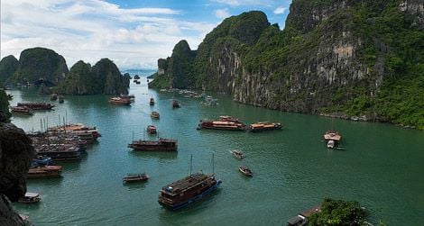 The floating fishing villages in Vietnam's Halong Bay