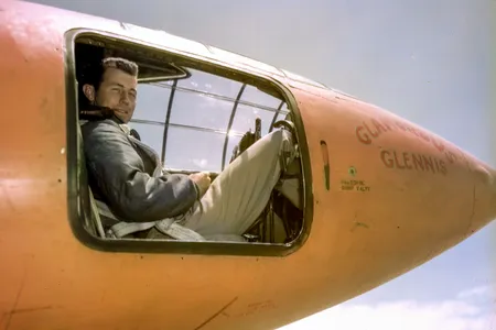Yeager in the seat of the Bell X-1, which propelled him past the speed of sound on October 14, 1947.