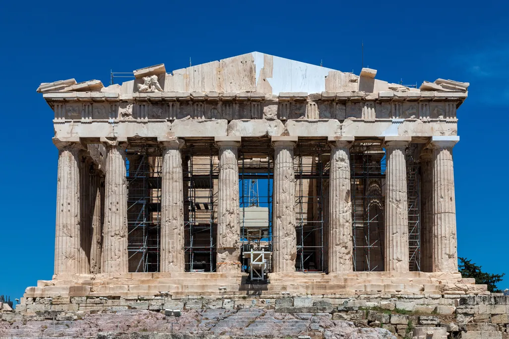 A view of the Parthenon's western facade
