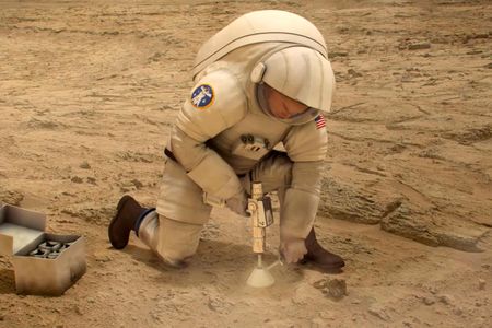 Artistic depiction of an astronaut on the Martian surface. Will it be reality in 2040?