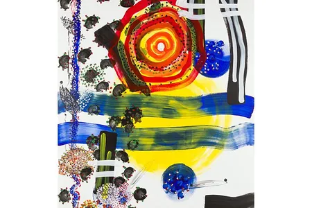 The artist says he paints to music, improvising his brushstrokes in the manner of a jazz soloist.