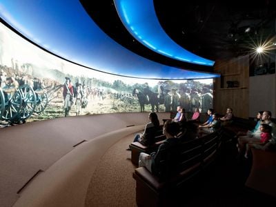  The 4D theater tells the story of the Battle of Yorktown.