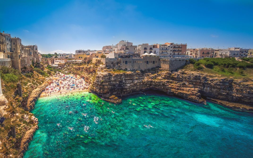 The coastal town of Polignano a Mare, Apulia