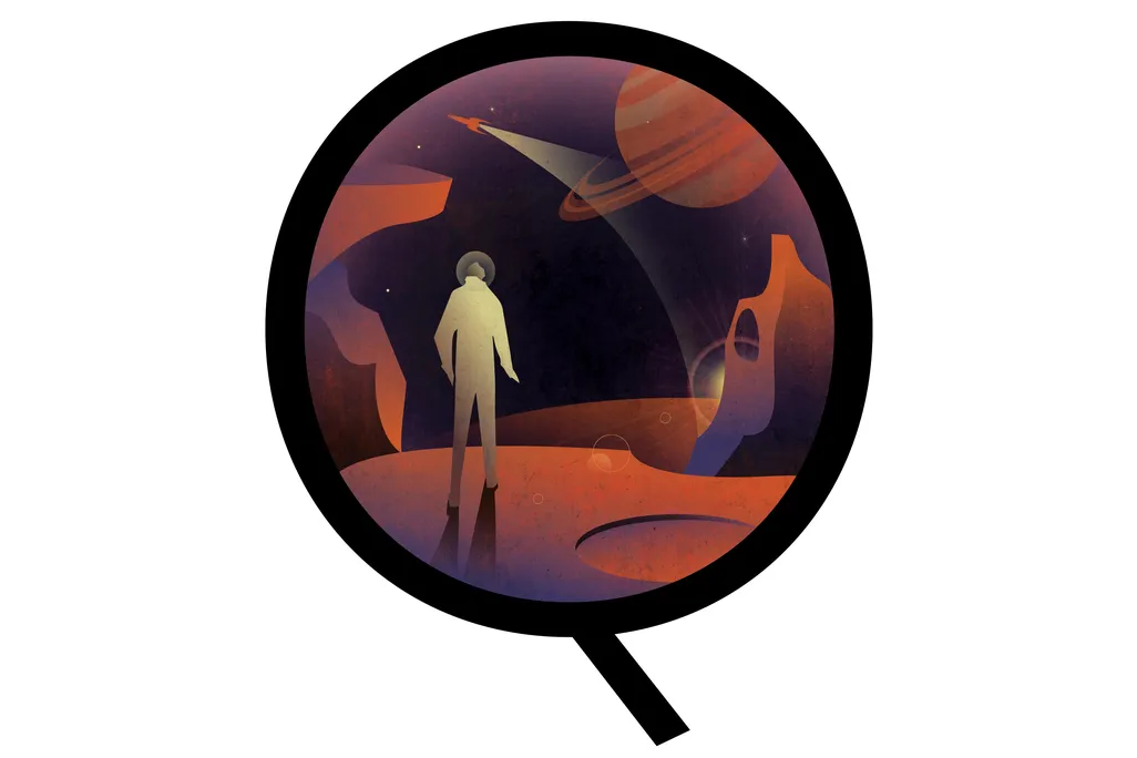 Illustration of humans on Venus
