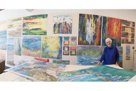 Fiber artist Barbara Lee Smith in her studio. Photo: Sam Selby