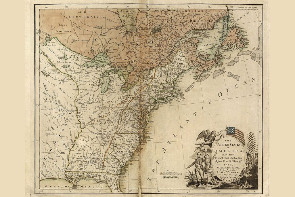 A 1783 map of the United States