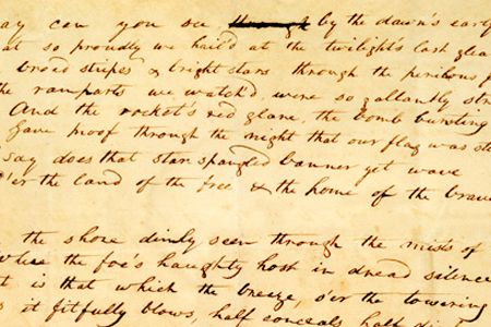 The Star Spangled Banner. 1814. Manuscript by Francis Scott Key.
