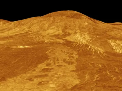 A computer-generated model of Sif Mons, a volcano on Venus. The new study found evidence of recent volcanic activity at Sif Mons and the Niobe Planitia region.