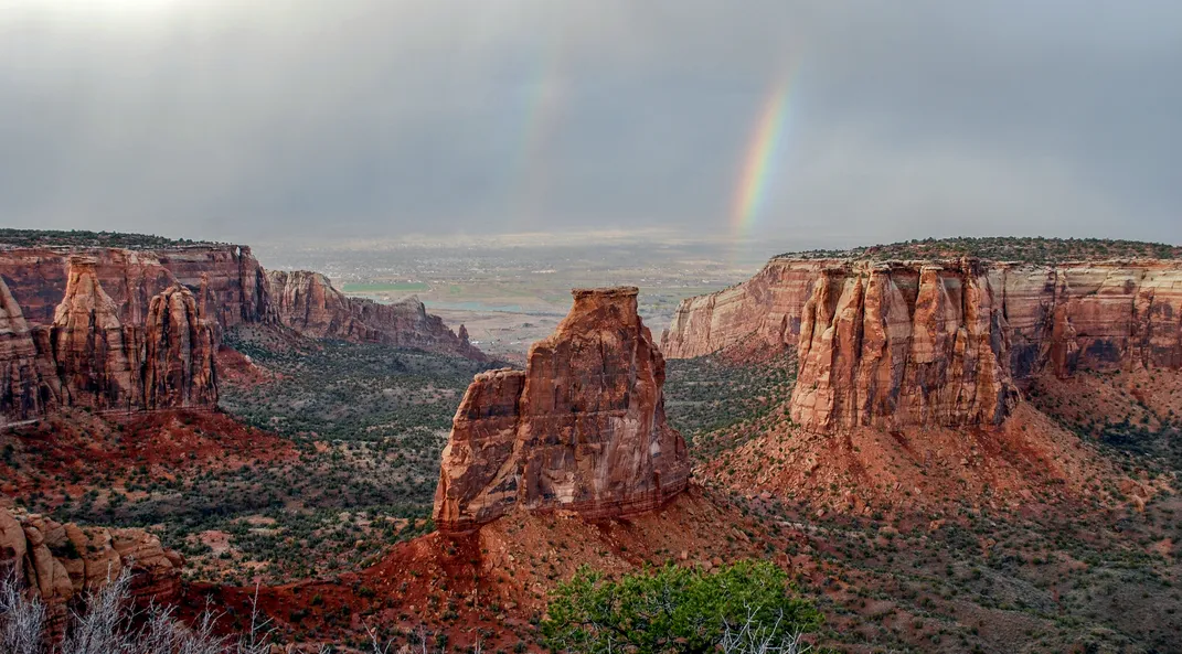 View of rock formations at Colorado National Monument