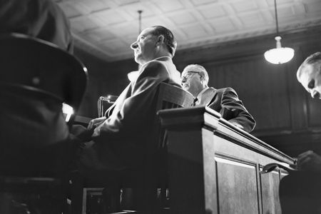 In 1951, mobster Frank Costello (seated, center) testified in front of the Kefauver Committee during a televised congressional hearing on organized crime that captivated the country.