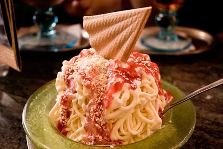 Some 30 million cups of spaghettieis are sold in Germany each year.