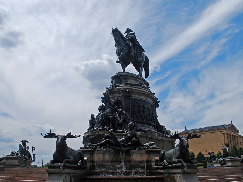 Washington Monument (1897) in the park in front of the