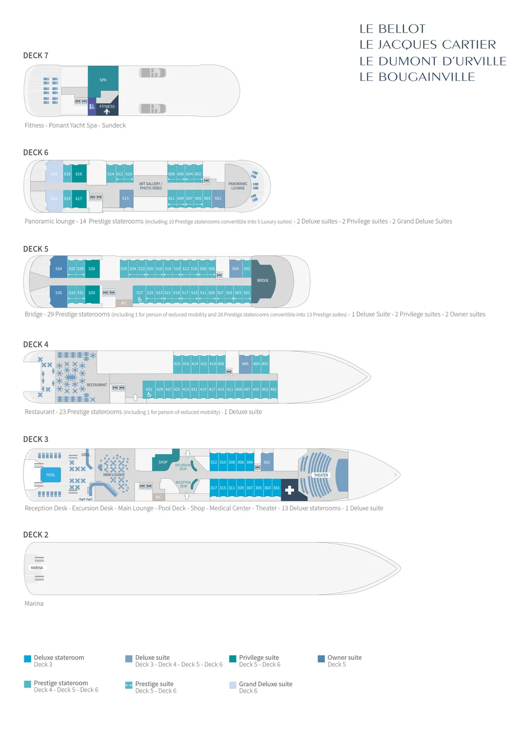 Le Bougainville deck plan