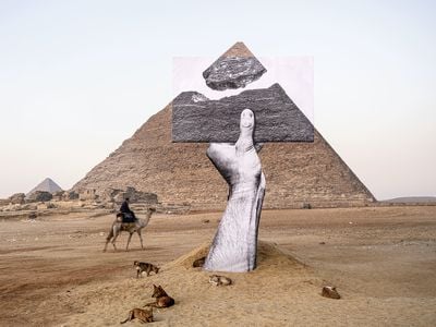 JR&#39;s&nbsp;Greetings From Giza&nbsp;is one of ten enormous art installations featured in the &quot;Forever Is Now&quot; exhibition.
