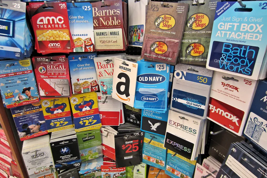 Gift cards at a store