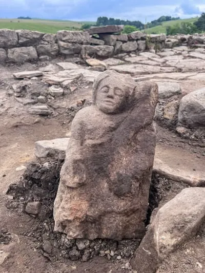 A carved figure of a person
