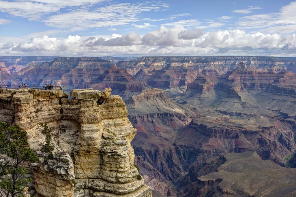 A panoramic view of the Grand Canyon