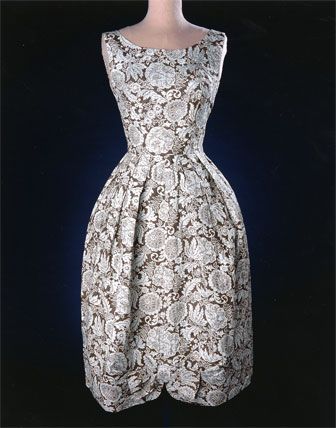 This chic dress was made by Mrs. G. R. (Dorothy) Overall of Caldwell, Kansas, in 1959.