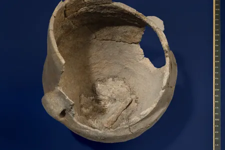 This 5,000-year-old ceramic vessel contains burnt food remnants that are helping scientists develop a more comprehensive understanding of food preparation in the region.