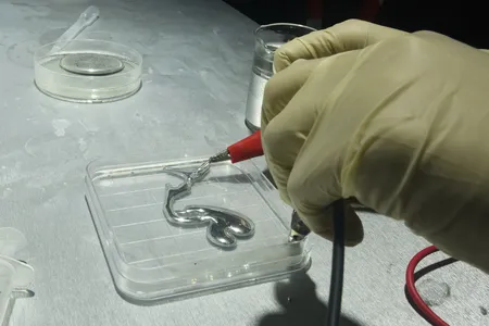 The metal gallium becomes a liquid at slightly above room temperature, one of its many remarkable properties that researchers are investigating.